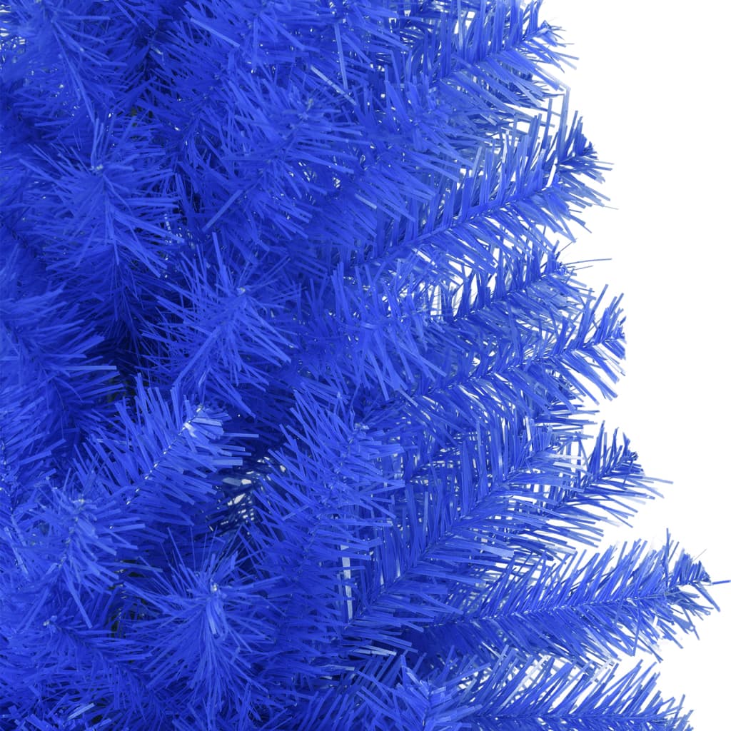 Sapin de Noël artificiel avec support bleu 210 cm PVC