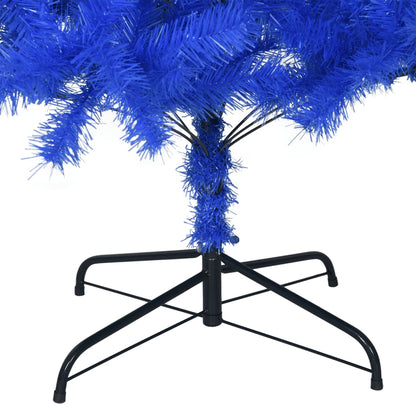 Sapin de Noël artificiel avec support bleu 210 cm PVC