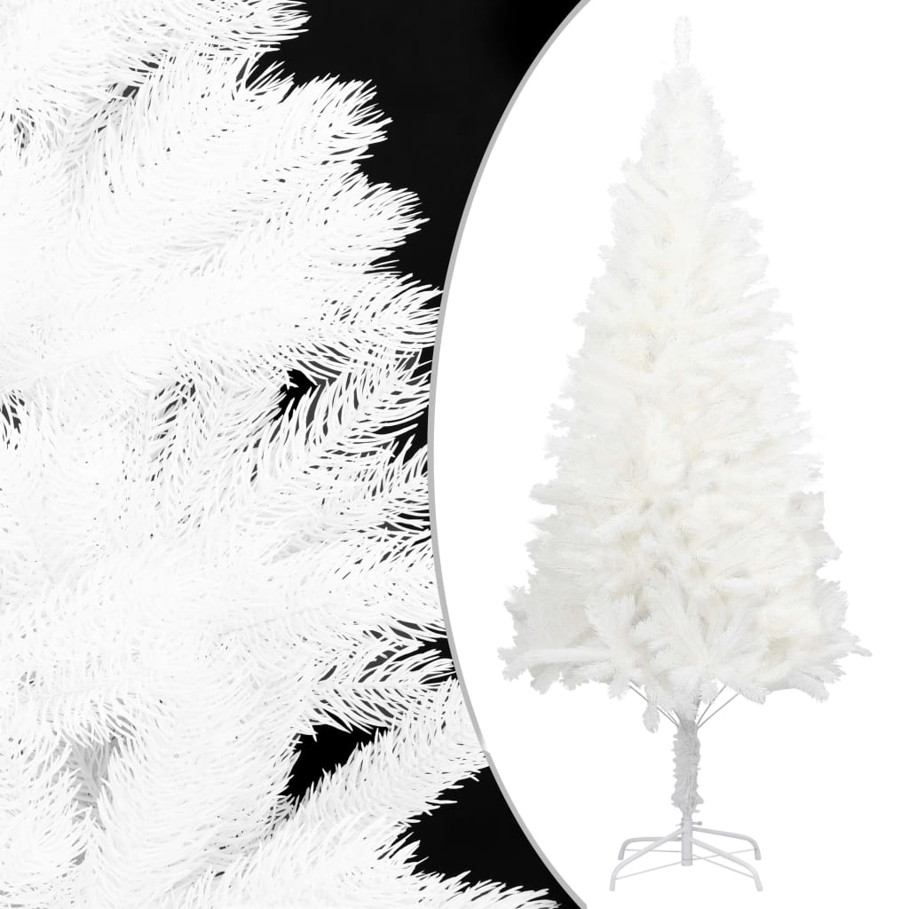 Sapin de Noël artificiel avec aiguilles réalistes blanc 210 cm