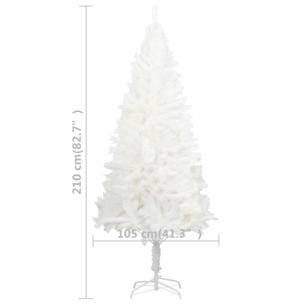 Sapin de Noël artificiel avec aiguilles réalistes blanc 210 cm