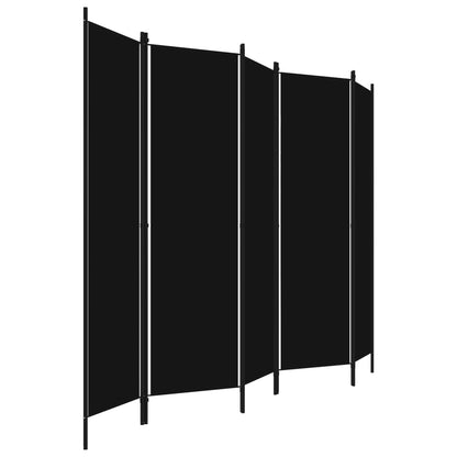 5 uds. Separador de ambientes negro 250x180 cm