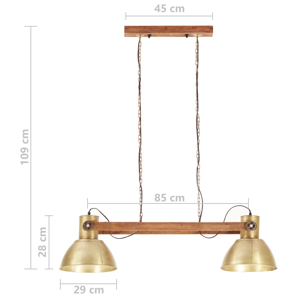 Lámpara colgante estilo industrial 25 W latón 109 cm E27