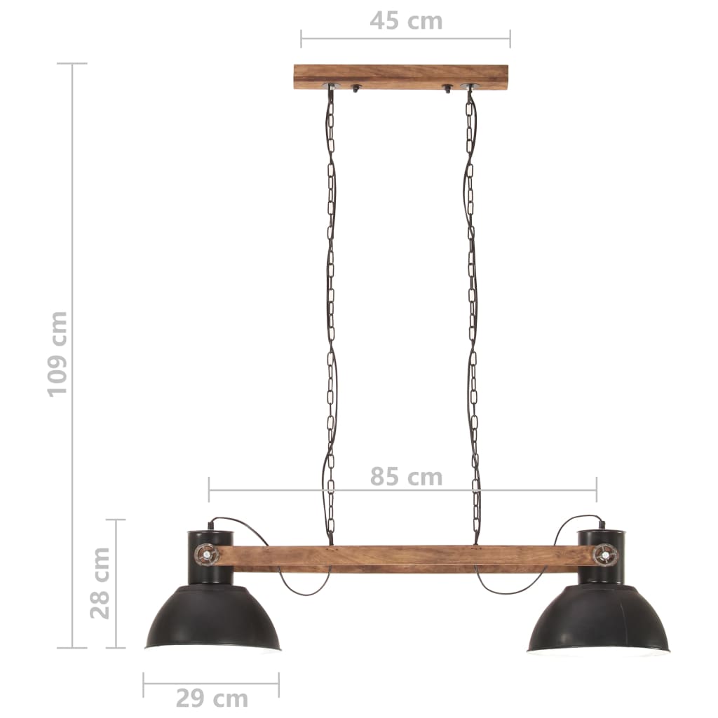 Lampe suspendue style industriel 25 W noire 109 cm E27