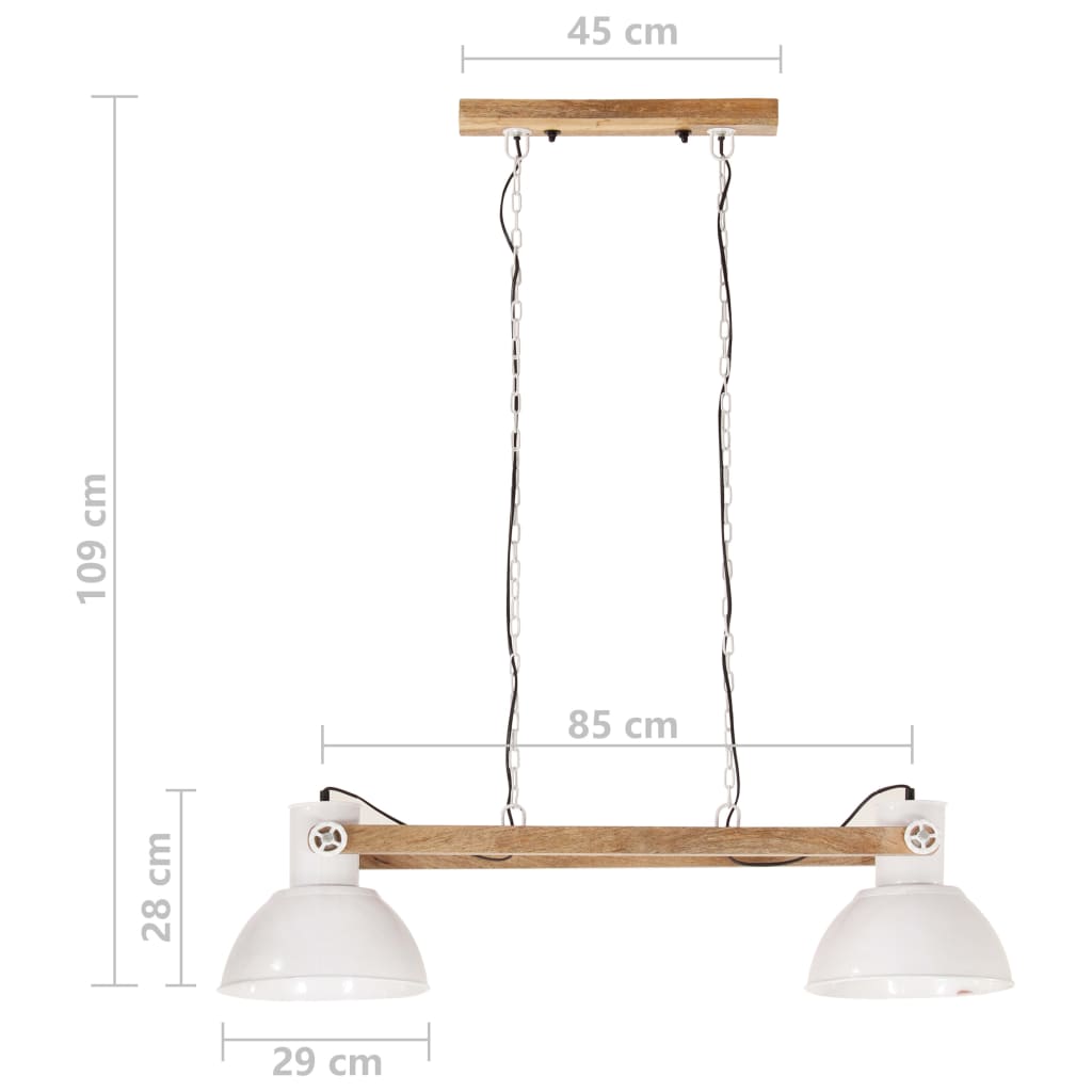 Lampe suspendue style industriel 25 W blanche 109 cm E27