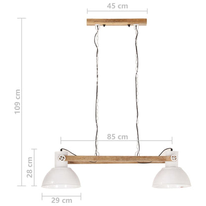 Lampe suspendue style industriel 25 W blanche 109 cm E27