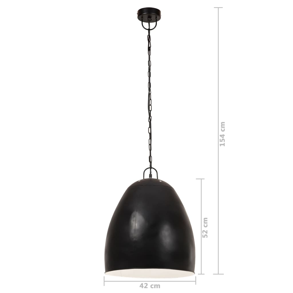 Lampe suspendue style industriel 25 W noire ronde 42 cm E27