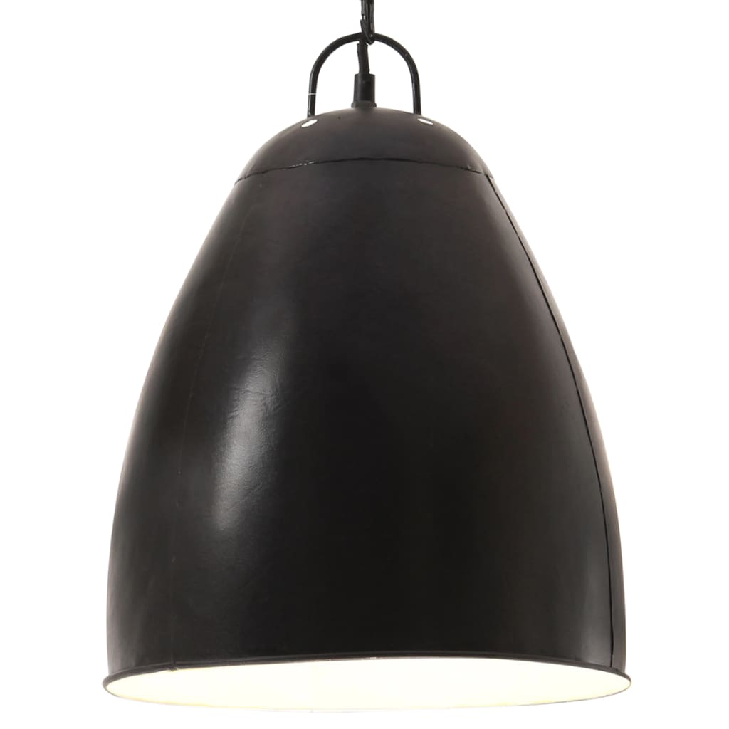 Lampe suspendue style industriel 25 W noire ronde 32 cm E27