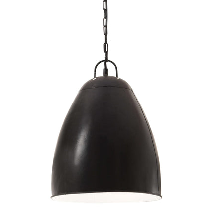 Lampe suspendue style industriel 25 W noire ronde 32 cm E27