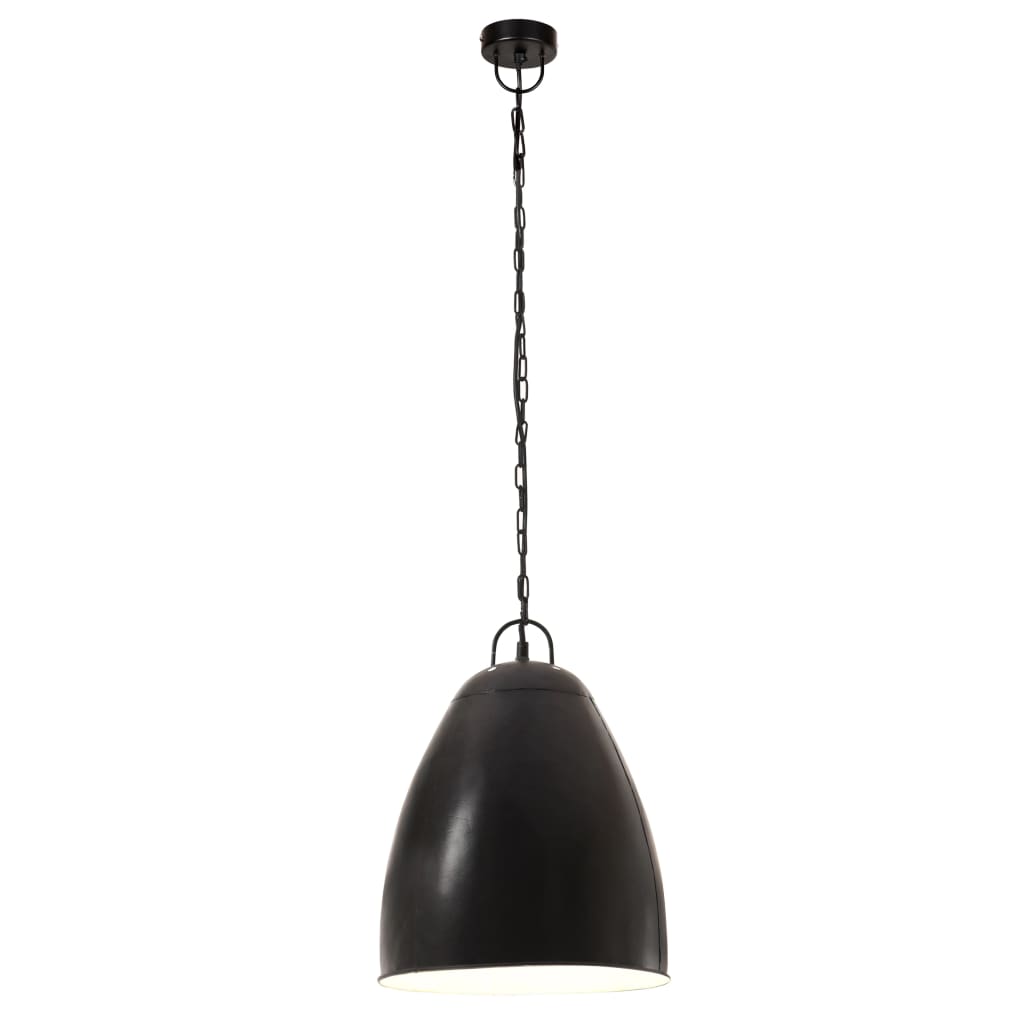 Lampe suspendue style industriel 25 W noire ronde 32 cm E27