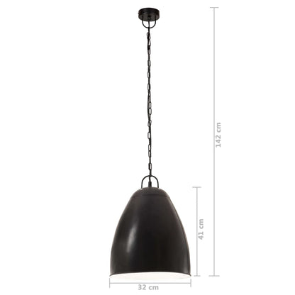 Lampe suspendue style industriel 25 W noire ronde 32 cm E27