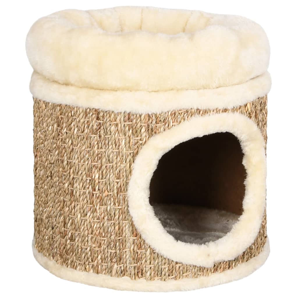 Maison pour chat avec lit pour chat luxueux 33 cm jonc de mer