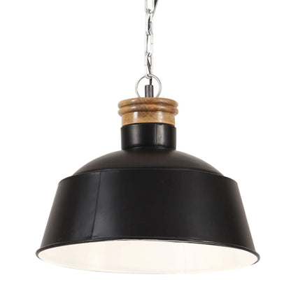 Lampe suspendue style industriel 32 cm noire E27