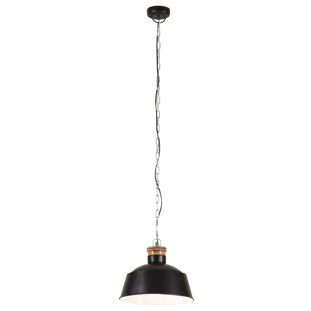 Lampe suspendue style industriel 32 cm noire E27