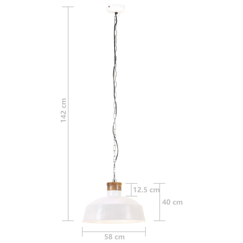 Hängelampe Industriestil 58 cm Weiß E27