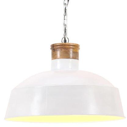 Lampe suspendue style industriel 42 cm blanche E27