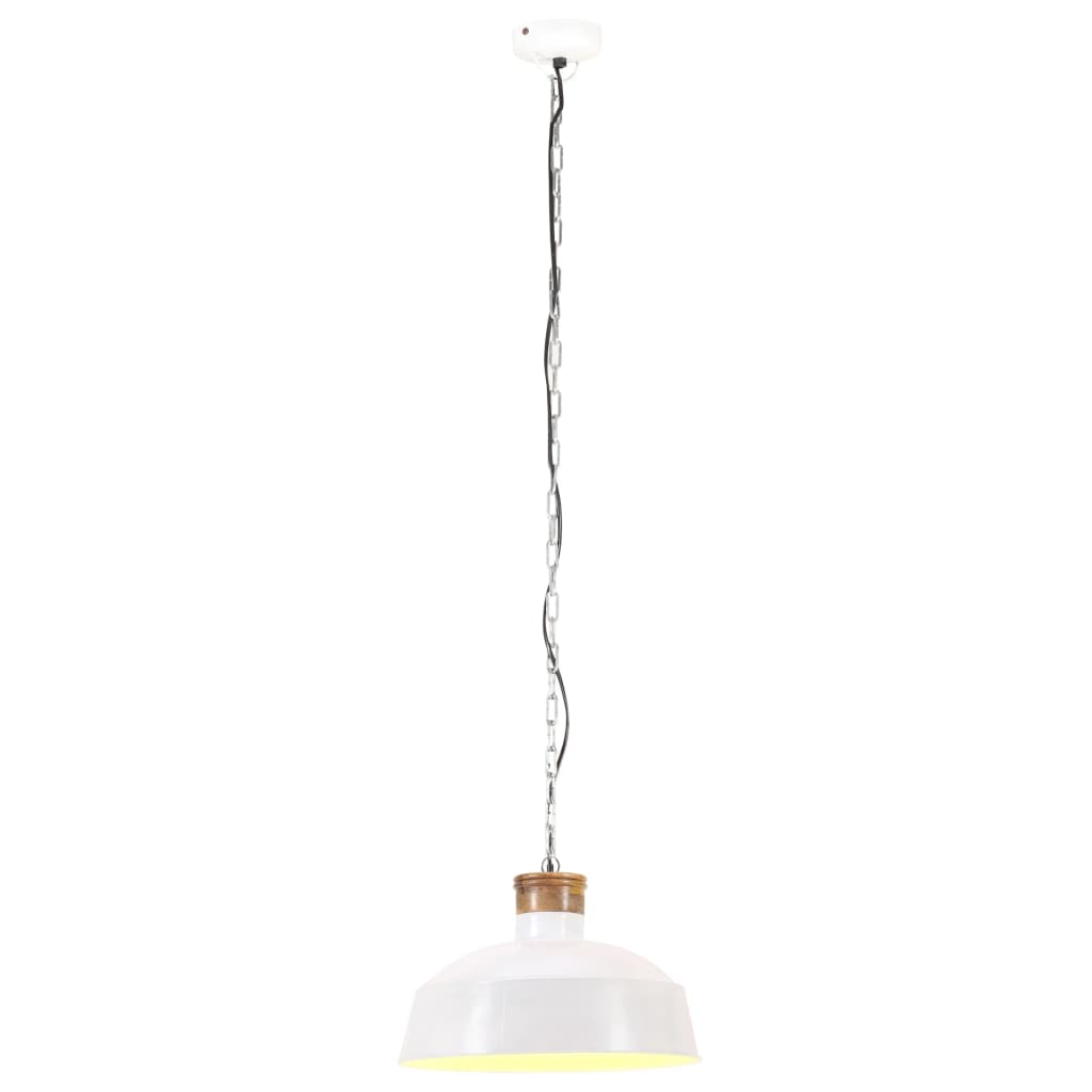 Lampe suspendue style industriel 42 cm blanche E27