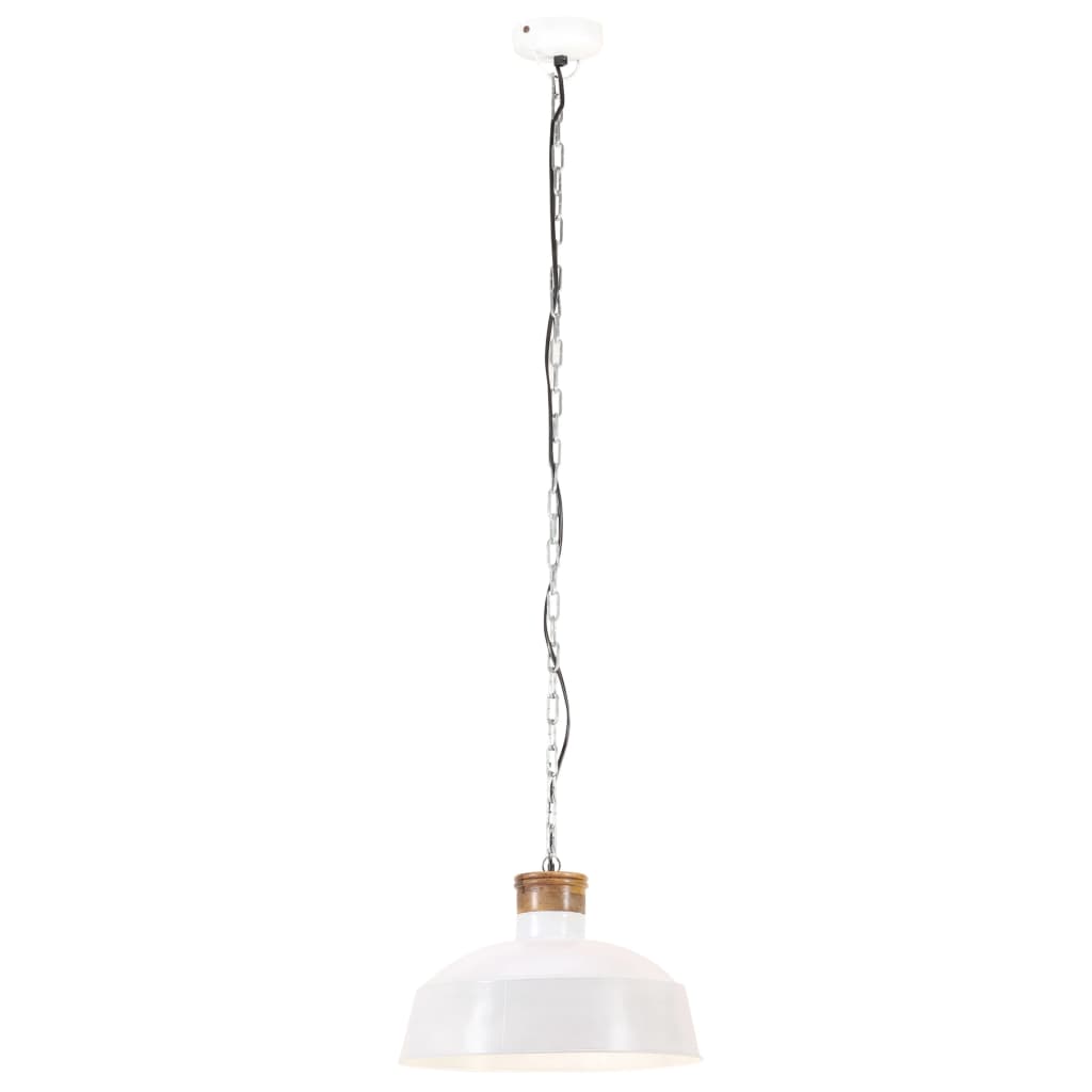 Lampe suspendue style industriel 42 cm blanche E27