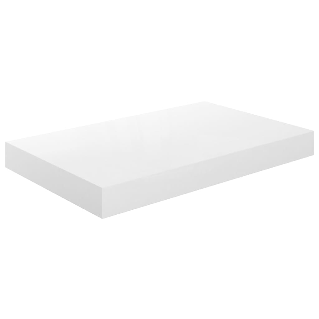 Estante flotante MDF blanco brillante 40x23x3,8 cm