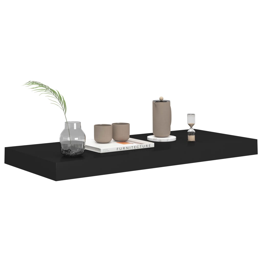 Estante flotante de pared MDF negro 60x23,5x3,8 cm