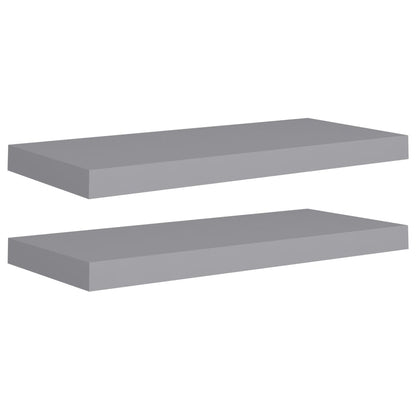 Estantes flotantes de pared 2uds MDF gris 60x23,5x3,8cm