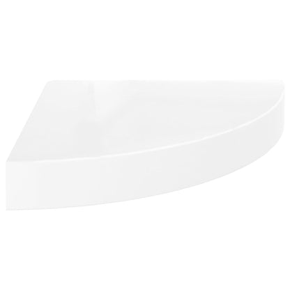 Estante flotante de esquina de MDF blanco brillante 25x25x3,8 cm