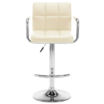 Barhocker 2 Stk. Creme Kunstleder