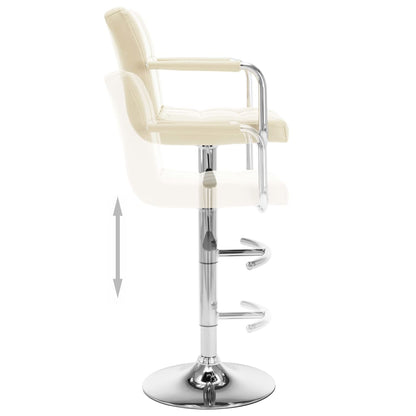 Barhocker 2 Stk. Creme Kunstleder