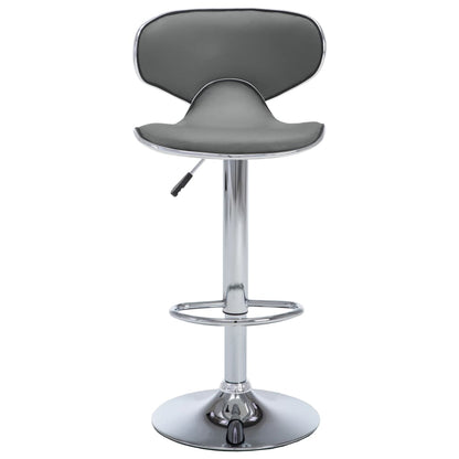 Tabourets de bar 2 pcs. Simili cuir gris