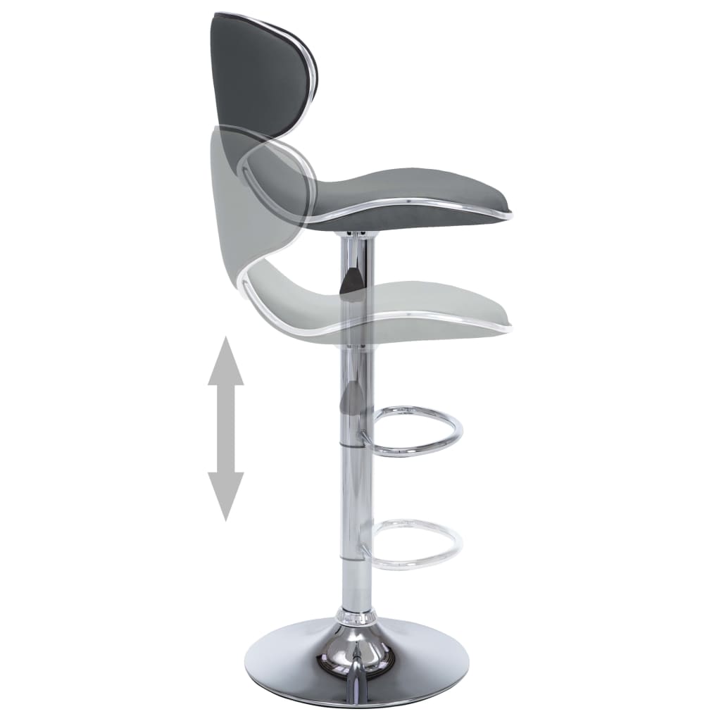 Tabourets de bar 2 pcs. Simili cuir gris