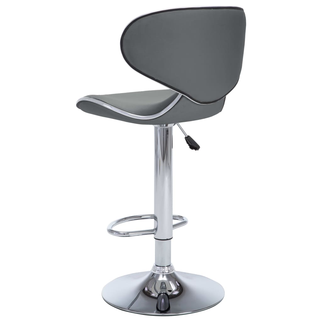 Tabourets de bar 2 pcs. Simili cuir gris