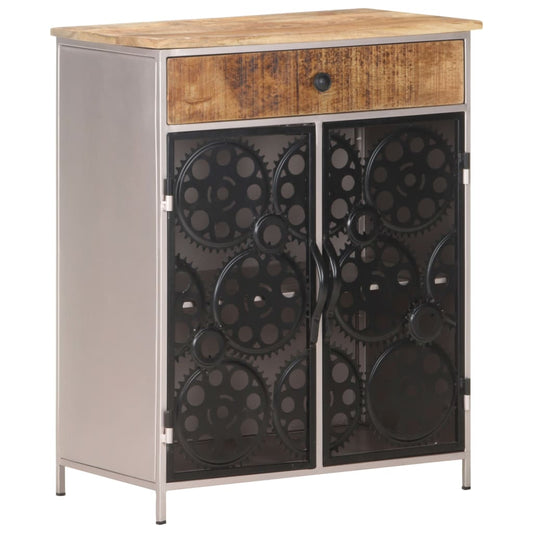 Buffet 60x35x75 cm Bois de manguier brut &amp; fer