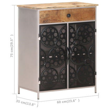 Buffet 60x35x75 cm Bois de manguier brut &amp; fer