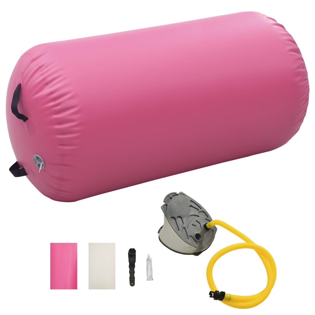 Aufblasbare Gymnastik-Rolle mit Pumpe 120x75 cm PVC Rosa Medium