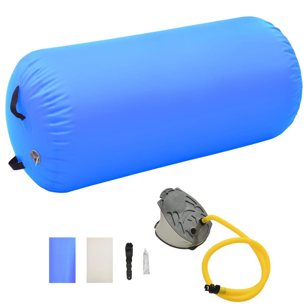 Aufblasbare Gymnastik-Rolle mit Pumpe 120x90 cm PVC Blau