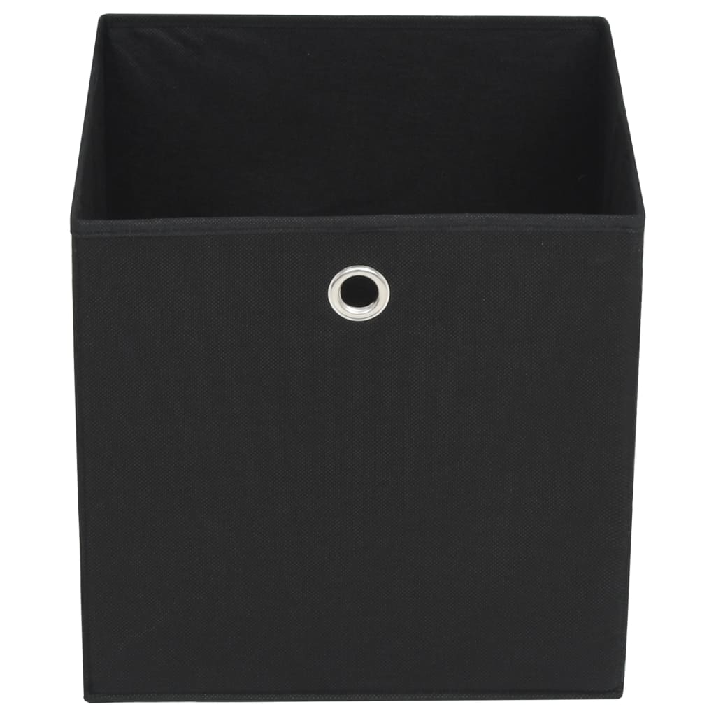 Boîtes de rangement 4 pcs Tissu non tissé 28x28x28 cm noir