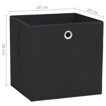 Boîtes de rangement 4 pcs Tissu non tissé 28x28x28 cm noir