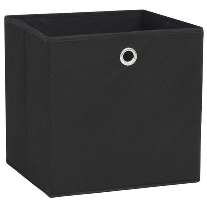 Cajas de almacenamiento 10 piezas Tela no tejida 28x28x28 cm negro.