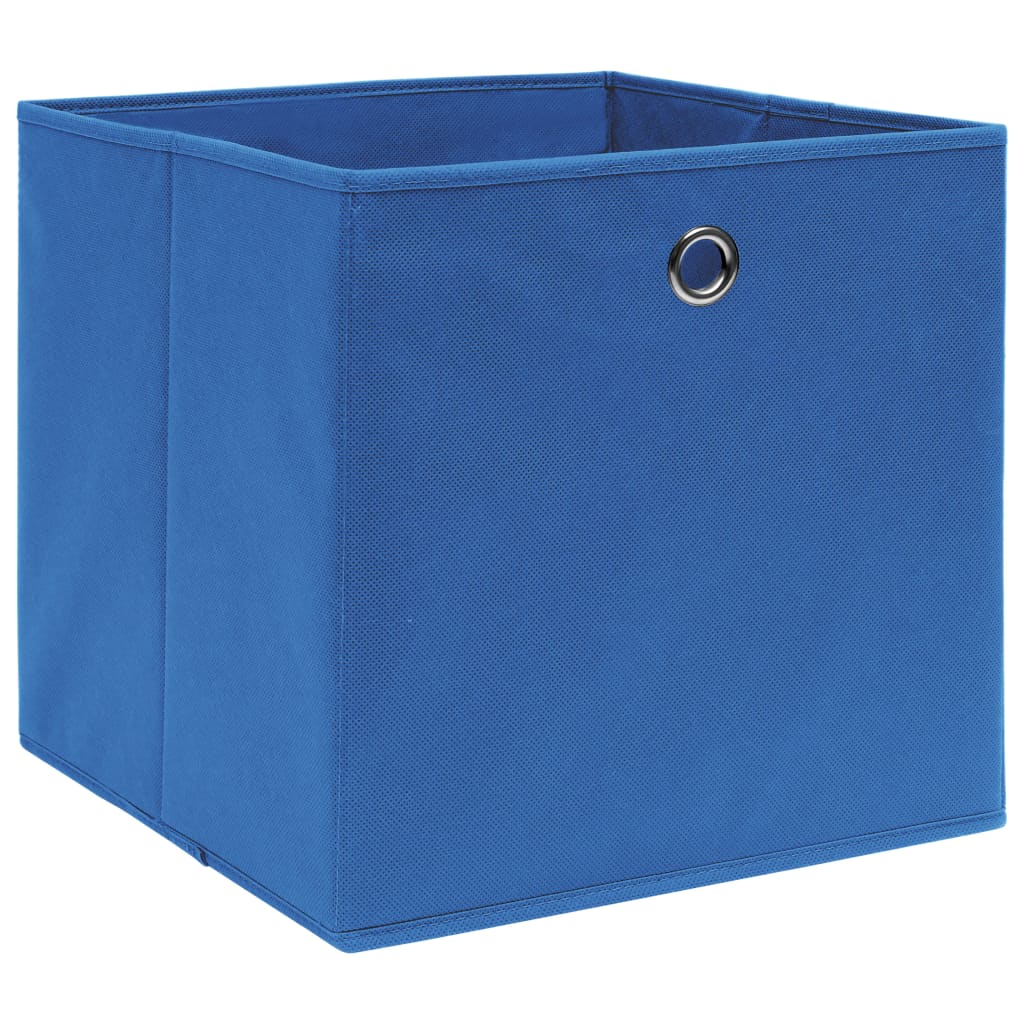 Cajas de almacenamiento 10 uds. Tela no tejida 28x28x28 cm azul