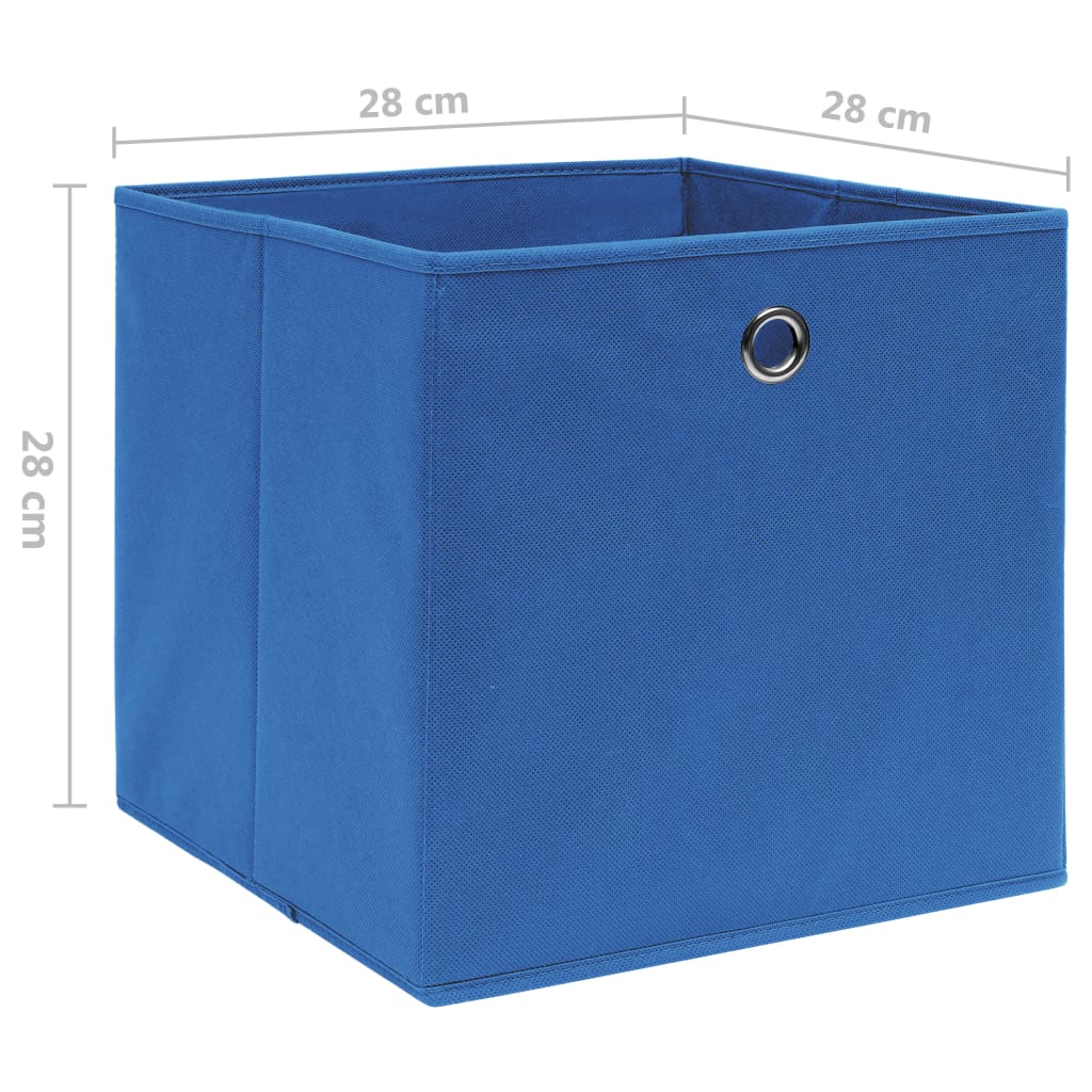 Cajas de almacenamiento 10 uds. Tela no tejida 28x28x28 cm azul