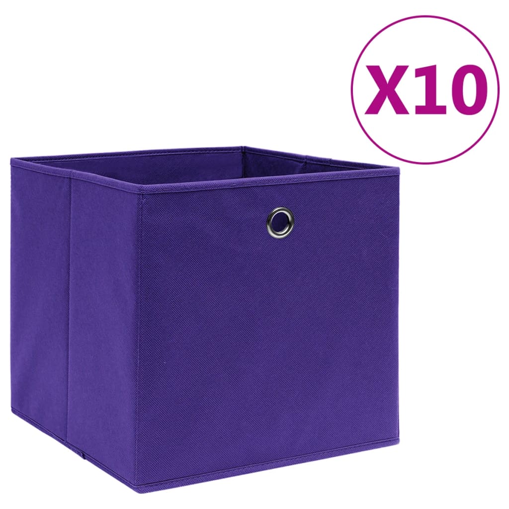 Aufbewahrungsboxen 10 Stk. Vliesstoff 28x28x28 cm Lila