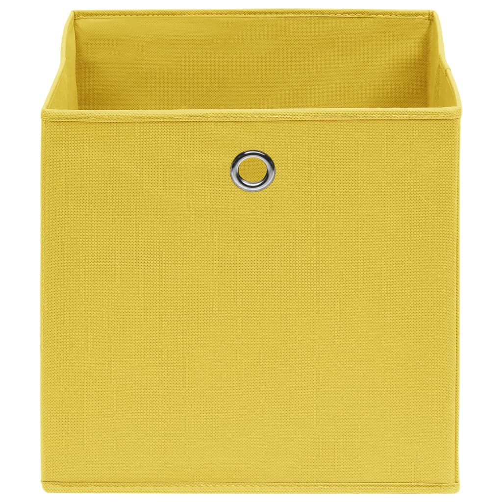 Boîtes de rangement 4 pcs Tissu non tissé 28x28x28 cm jaune