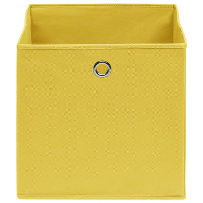 Boîtes de rangement 4 pcs Tissu non tissé 28x28x28 cm jaune