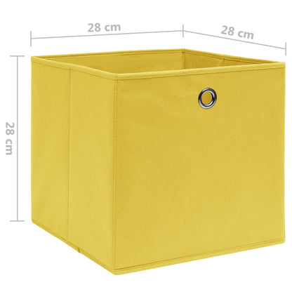 Boîtes de rangement 4 pcs Tissu non tissé 28x28x28 cm jaune