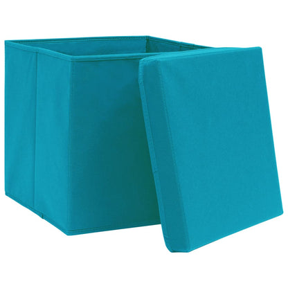 Aufbewahrungsboxen mit Deckeln 10 Stk. 28x28x28 cm Babyblau