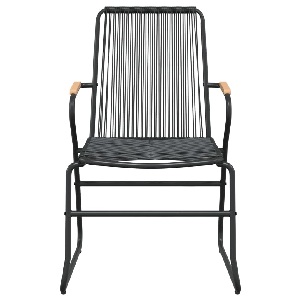 Gartenstühle 2 Stk. Schwarz 58x59x85,5 cm PVC Rattan