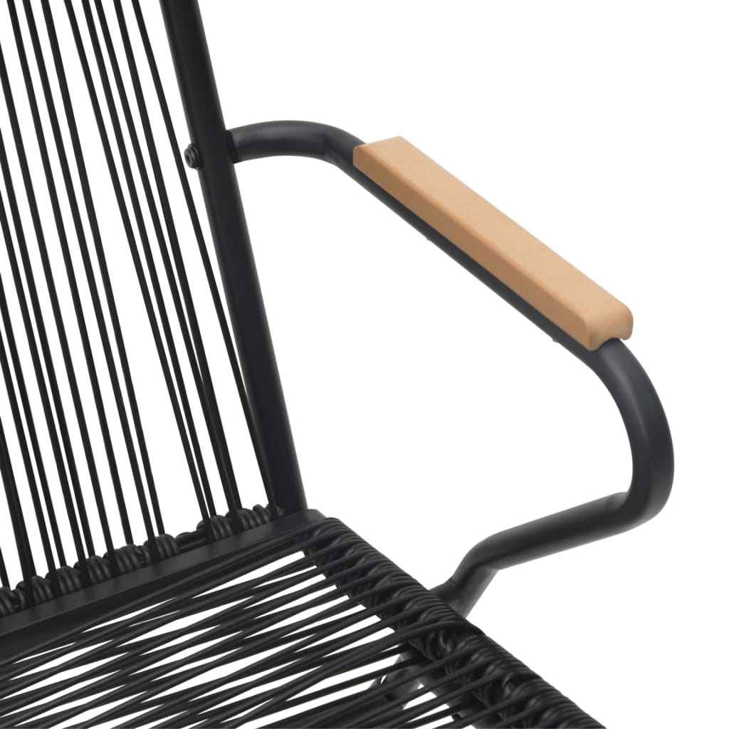 Gartenstühle 2 Stk. Schwarz 58x59x85,5 cm PVC Rattan