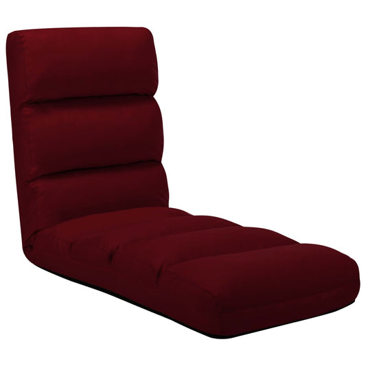 Silla de suelo plegable de piel sintética color rojo vino