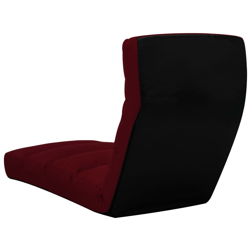 Chaise de sol pliable en simili cuir rouge vin