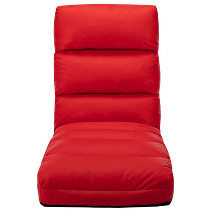 Chaise de sol pliable en simili cuir rouge