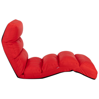 Chaise de sol pliable en simili cuir rouge